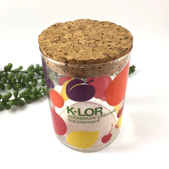 K-LOR Rx Pharmaceutical Advertising Painted Fruit Glass Storage Jar - Picture 4 of 5